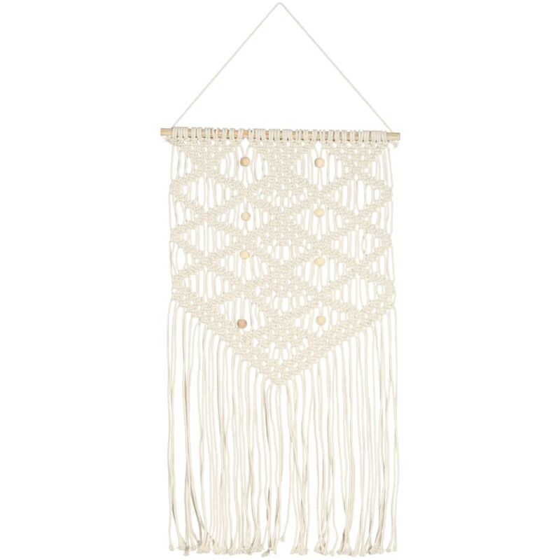 

vidaXL Adorno de pared de macramé algodón 40x80 cm - Crema