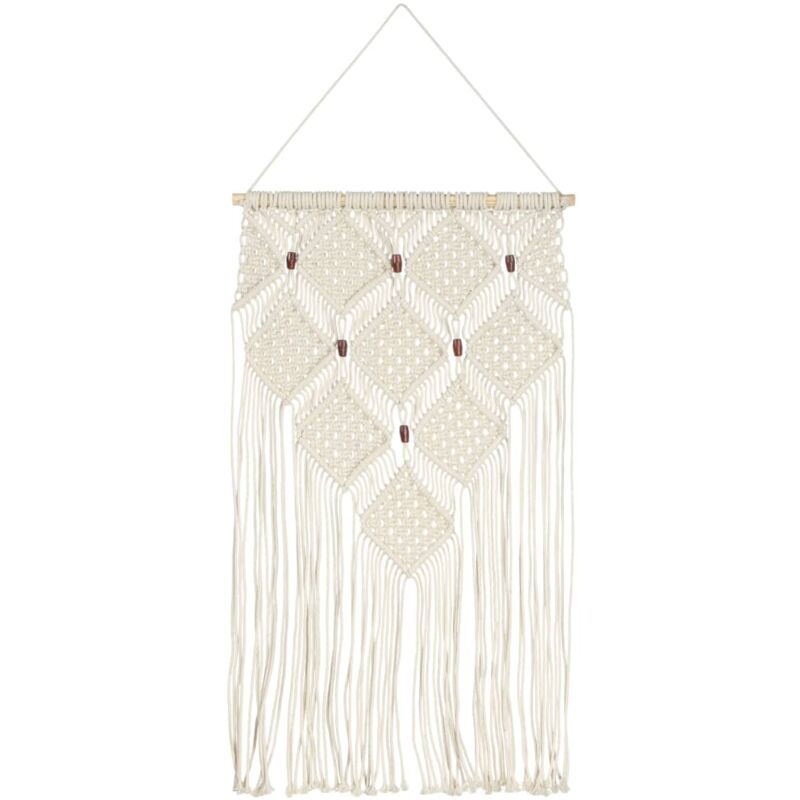 

vidaXL Adorno de pared de macramé algodón 40x80 cm - Crema