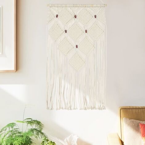 Adorno de pared de macramé algodón 40x80 cm