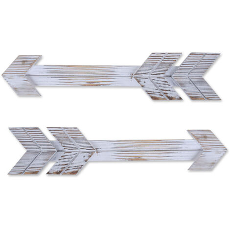 Adorno de pared de madera con forma de flecha (42 cm) – pieza doble / estilo rústico