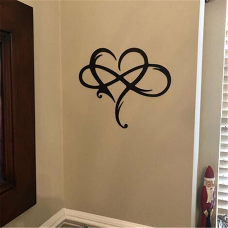 Adorno de pared en forma de corazón, fabricado en acero inoxidable ornamentado, modelo S/L, para salón o terraza, 1 unidad.