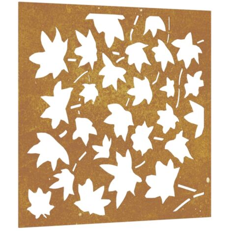 Adorno de pared jardín acero corten diseño hoja arce 55x55 cm vidaXL
