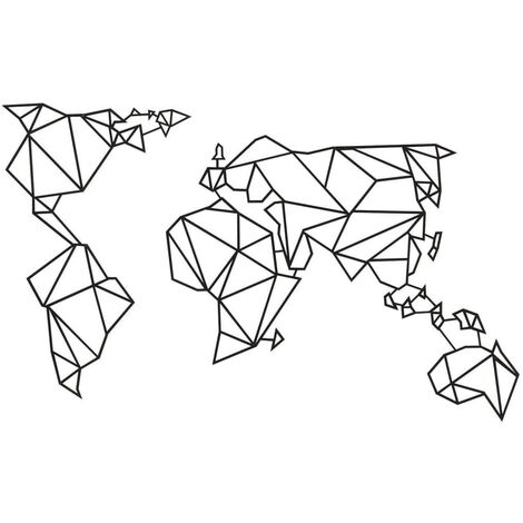 Homemania Adorno de Pared Mapa del Mundo Acero 100x58 cm Decoración Multicolor
