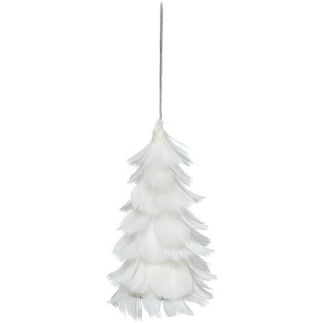 Adorno de plumas blancas para árbol de Navidad 15cm - Atmosphera créateur d'intérieur