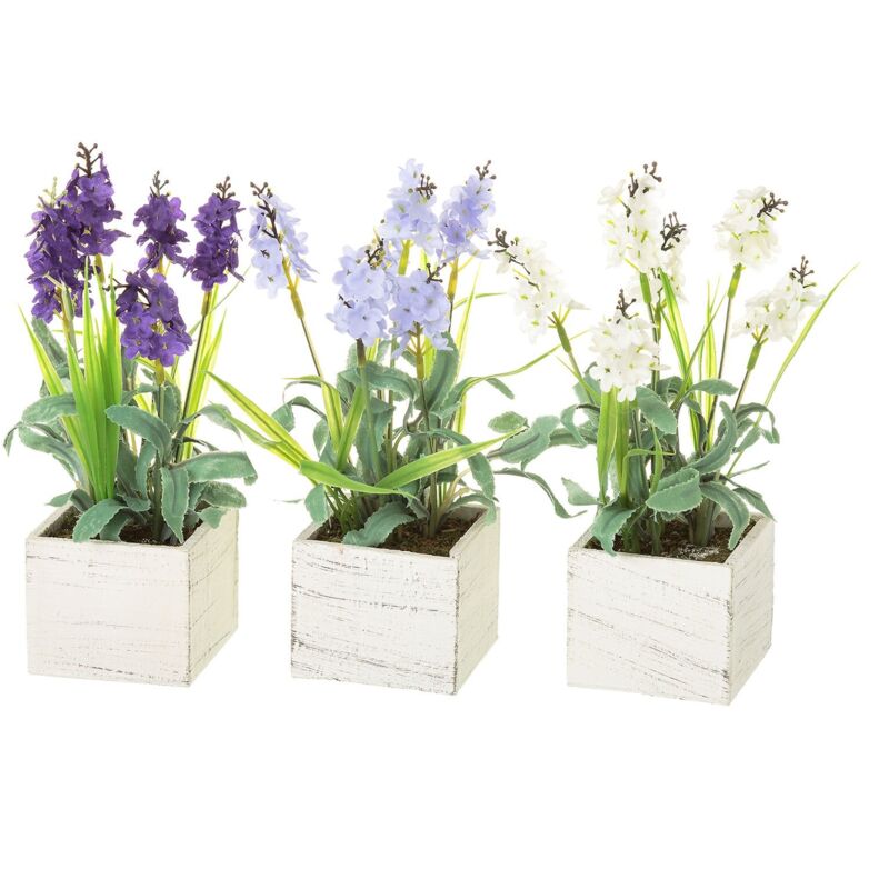 

Adorno floral lila de madera de 21 cm. Compra mínima 3 unid