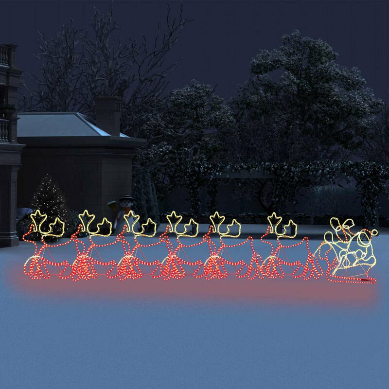 

Happyshopping - Adorno luces de Navidad 6 renos y trineo XXL 2160 LEDs 7 m