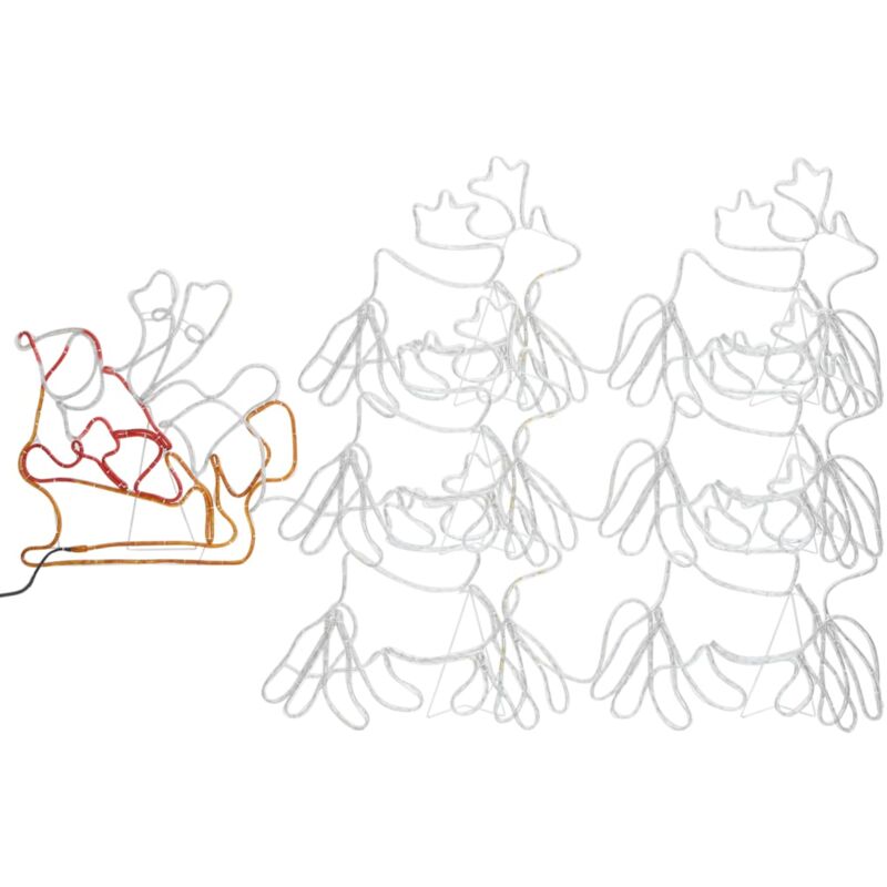 

vidaXL Adorno luces de Navidad 6 renos y trineo XXL 2160 LEDs 7 m - Blanco