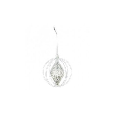 Adorno navideño Bola de cristal Plata DROP 9,2 cm