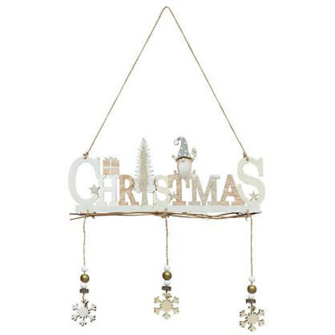 Adorno navideño colgante de madera de 29,5 cm.