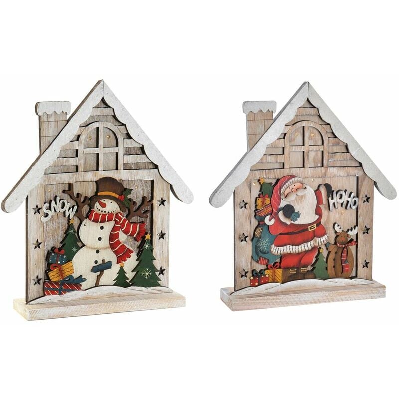 

Adorno Navideño DKD Home Decor Casa LED Natural (2 pcs) (25.5 x 6 x 29 cm)