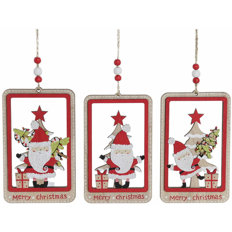 

BHD - Adorno Navideño DKD Home Decor Madera MDF Papá Noel (3 pcs) (8 x 0.5 x 13 cm)