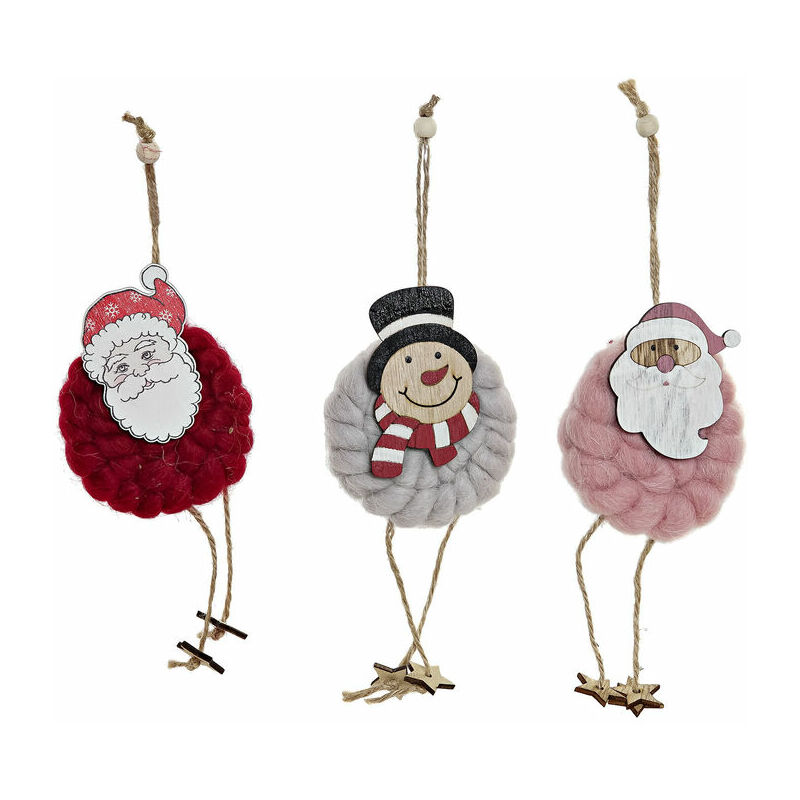 

BHD - Adorno Navideño DKD Home Decor Poliéster Madera Papá Noel (3 pcs) (8 x 3 x 26 cm)