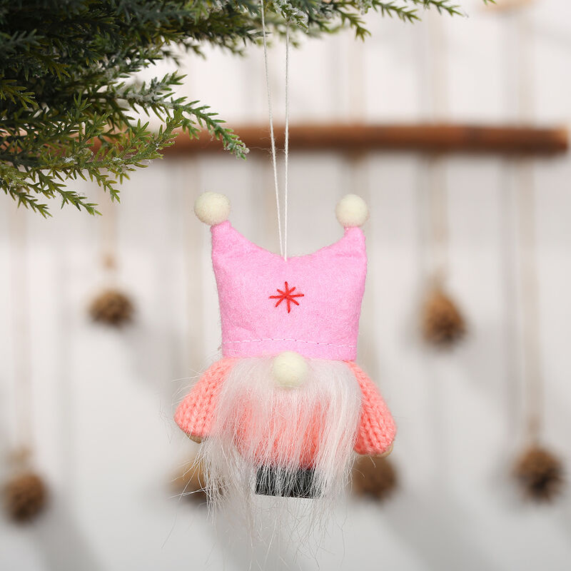 

Adorno navideno muneco de peluche lindo anciano sin rostro muneca colgante decoraciones regalo de Navidad fiesta en casa decoracion de Navidad,Rosado