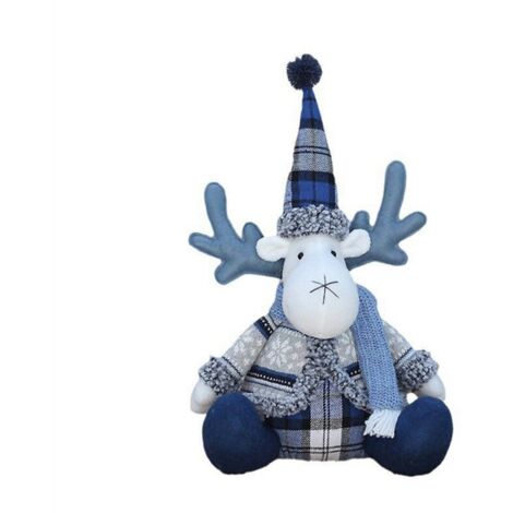 Adorno navideño para árbol de Navidad con forma de muñeca azul, 25 x 38 cm.