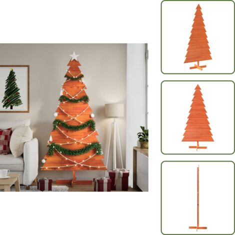Adorno Navideño - vidaXL Árbol Navidad de adorno madera maciza pino marrón cera 180 cm - Decoración de Hogar