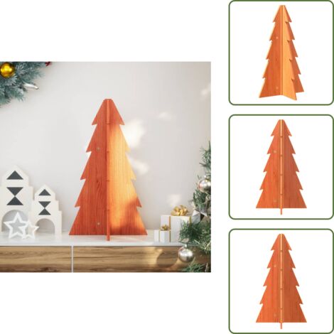 Adorno Navideño - vidaXL Árbol Navidad de adorno madera maciza pino marrón cera 69,5 cm - Decoración de Hogar