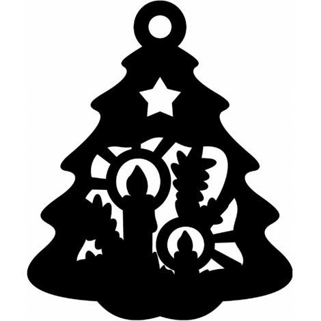 Adorno para árbol de Navidad, decoración navideña negra para ventana