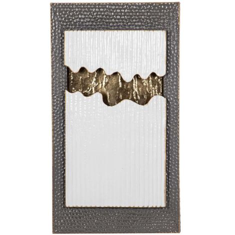 Adorno Pared Metal Blanco Gris 50X6X90 Cm