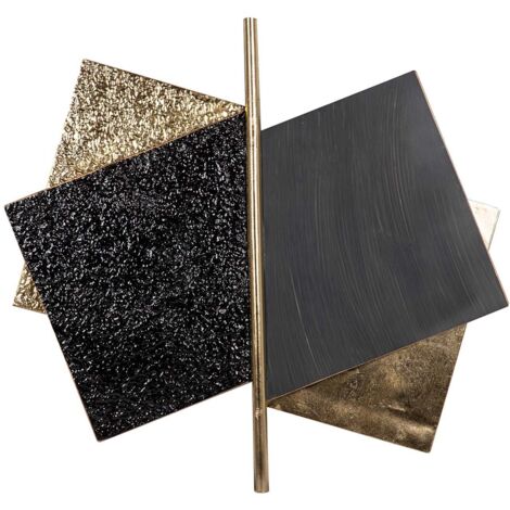 Adorno Pared Metal Dorado Negro 98X5X88 Cm