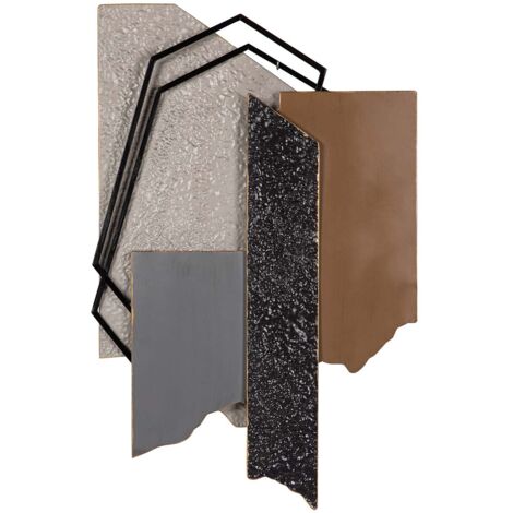 Adorno Pared Metal Gris Marron 58X5X90 Cm