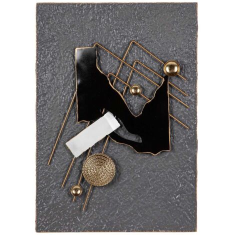Adorno Pared Metal Gris Negro 51X7X74 Cm