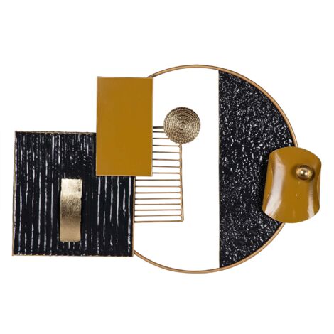 Adorno Pared Metal Negro Blanco 88X5X60 Cm