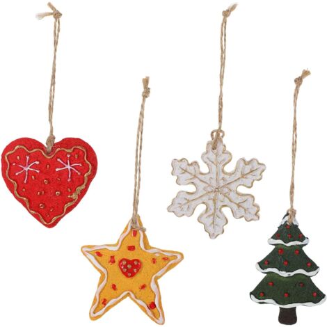 adornos colgantes de resina para Navidad, forma de estrella, corazón, copo de nieve, árbol, figuritas, colgantes, decoraciones para árbol de Navidad (2 juegos)