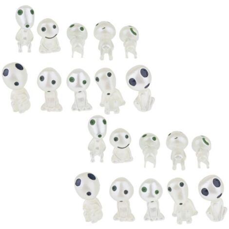 Adornos decorativos luminosos para bonsáis con forma de personajes de dibujos animados alienígenas, color blanco (20 unidades).