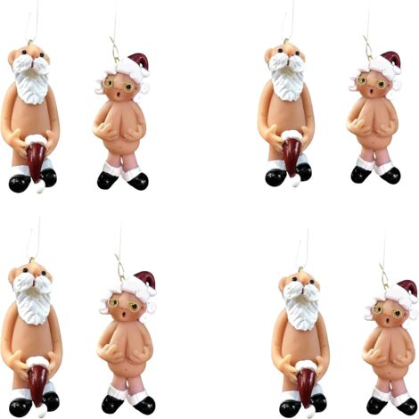 adornos navideños - Decoración navideña traviesa (5 cm, uno masculino y otro femenino)