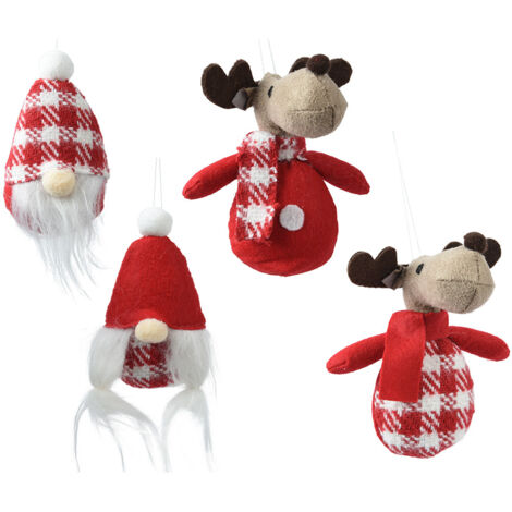 ADORNOS NAVIDEÑOS PARA COLGAR 14cm, 4 MODELOS.
