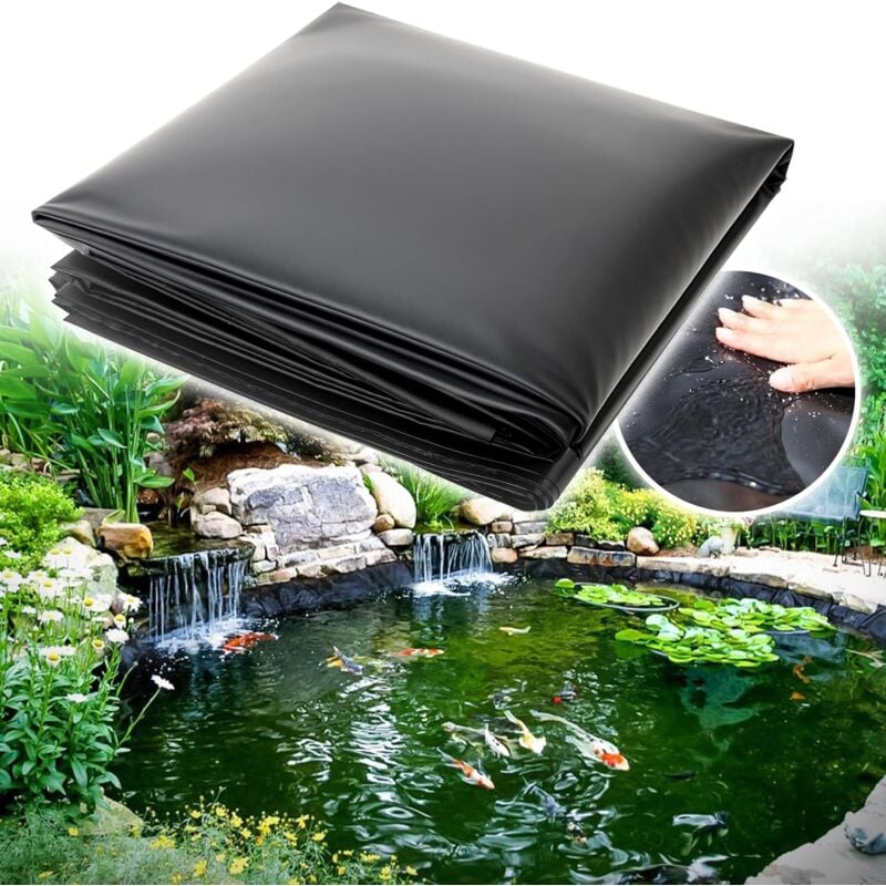 Adoture Liner de bassin pour bassin à poissons, piscine, à membrane renforcée 3 m x 2 m (0.2mm)