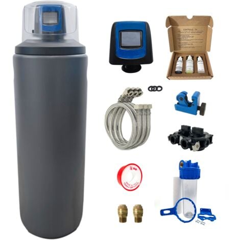 Adoucisseur D'eau Tactile 20l Fleck 5800 Xtr Fabriqué En France Avec Kit D'installation Complet