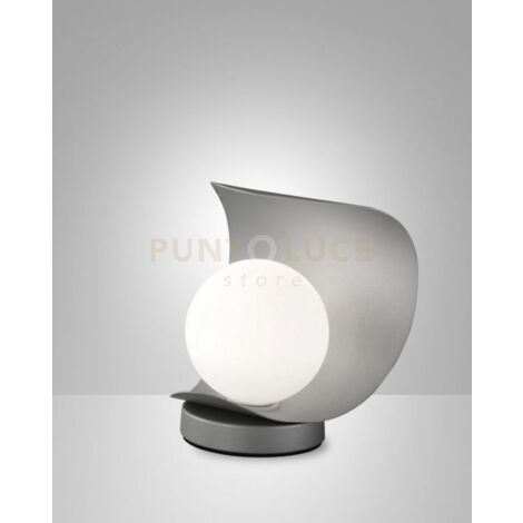 ADRIA DA TAVOLO ARGENTO 1 LUCE  A LED 3000K - 6W - 540 lm IN METALLO E VETRO DIMMERABILE