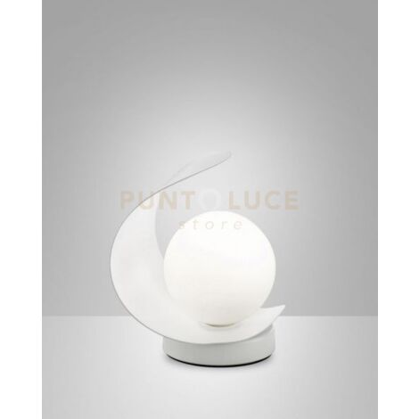 ADRIA DA TAVOLO BIANCA 1 LUCE  A LED 3000K - 6W - 540 lm IN METALLO E VETRO DIMMERABILE