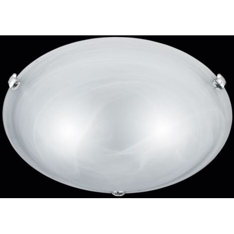 ADRIAN PLAFONIERA VETRO ALABASTRO BIANCO D.40CM 2 LUCI ATTACCO E27