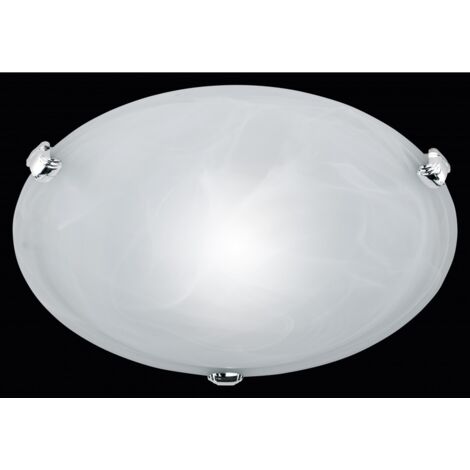 Adrian Runde weiße Glas-Deckenleuchte Ø30 cm Trio Lighting