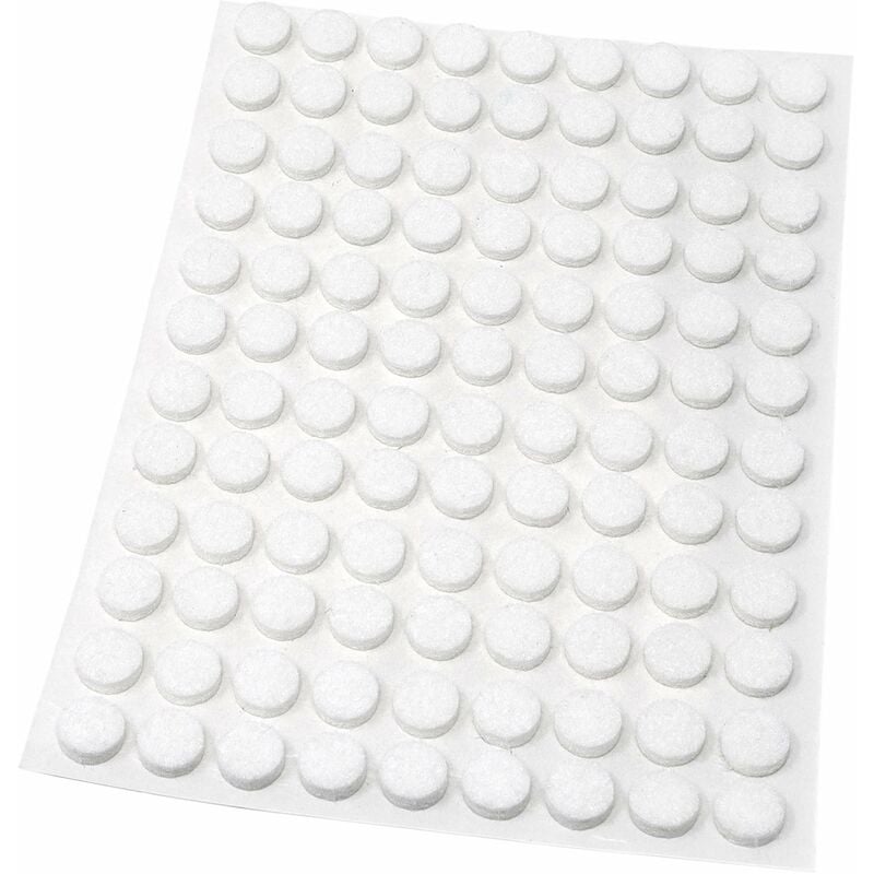 Image of Adsamm - 108 x feltrini autoadesivi / bianchi / ø 10 mm / tondi / piedini per mobili in feltro da 3.5 mm di spessore / pad protettivi per arredi