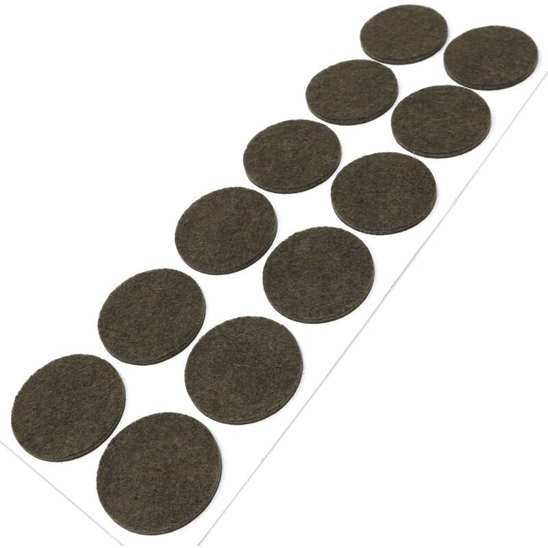 Image of 12 x feltrini autoadesivi / marrone / ø 40 mm / tondi / piedini per mobili in feltro da 3.5 mm di spessore / pad protettivi per arredi - Adsamm