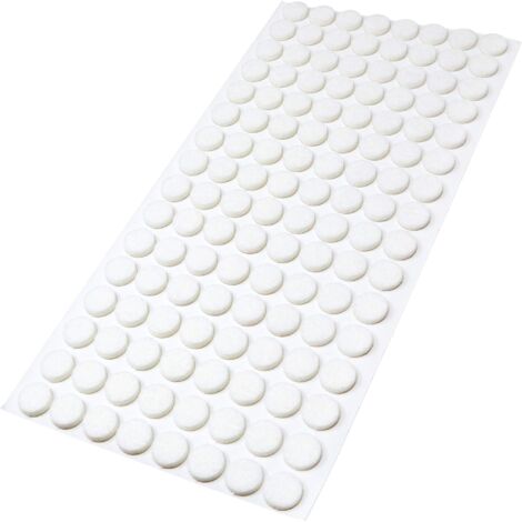 Adsamm® / 128 x feltrini autoadesivi/Bianco/ø 12 mm/Rotondo/piedini per mobili in feltro da 3.5 mm di spessore/pad protettivi per arredi