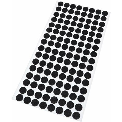 Adsamm® / 128 x feltrini autoadesivi ultrasottili/Nero/ø 12 mm/Rotondo/piedini per mobili in feltro extra fine da 1.5 mm di spessore/pad protettivi per arredi