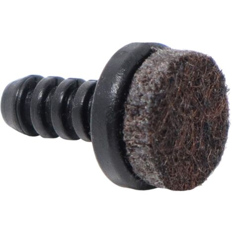 Adsamm® / 16 x puntali alettati a incastro con feltro/neri/Ø 5-6 mm/tondi/piedini in polietilene con feltro per gambe di mobili in tubolare/puntali protettivi per arredi