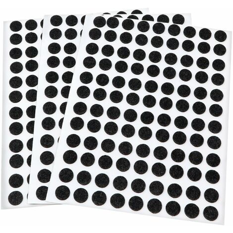 Adsamm® / 324 x feltrini autoadesivi ultrasottili/Nero/ø 10 mm/Rotondo/piedini per mobili in feltro extra fine da 1.5 mm di spessore/pad protettivi per arredi