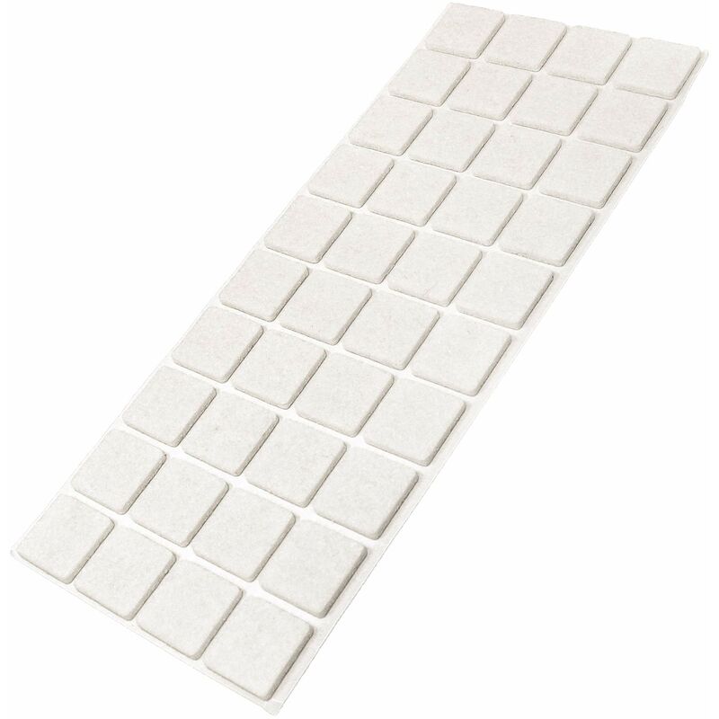 Image of Adsamm - 40 x feltrini autoadesivi / bianchi / 25x25 mm / quadrati / piedini per mobili in feltro da 3.5 mm di spessore / pad protettivi per arredi
