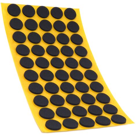 Adsamm® / 50 x antiscivolo autoadesivi/neri/Ø 16 mm/tondi/piedini adesivi antisdrucciolo in gomma espansa EPDM/cuscinetti protettivi per arredi Adsamm® Quality