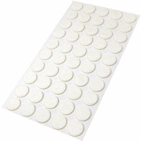 Adsamm® / 50 x feltrini autoadesivi/Bianco/ø 20 mm/Rotondo/piedini per mobili in feltro da 3.5 mm di spessore/pad protettivi per arredi