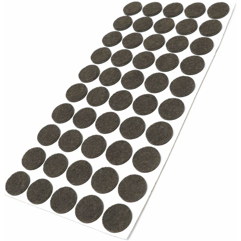 Image of 50 x feltrini autoadesivi / marrone / ø 22 mm / tondi / piedini per mobili in feltro da 3.5 mm di spessore / pad protettivi per arredi - Adsamm