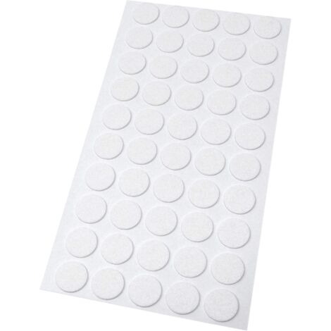 Adsamm® / 50 x feltrini autoadesivi ultrasottili/Bianco/ø 16 mm/Rotondo/piedini per mobili in feltro extra fine da 1.5 mm di spessore/pad protettivi per arredi