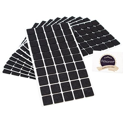 Adsamm® / 500 x feltrini autoadesivi/Nero / 20x20 mm/Quadrato/piedini per mobili in feltro da 3.5 mm di spessore/pad protettivi per arredi