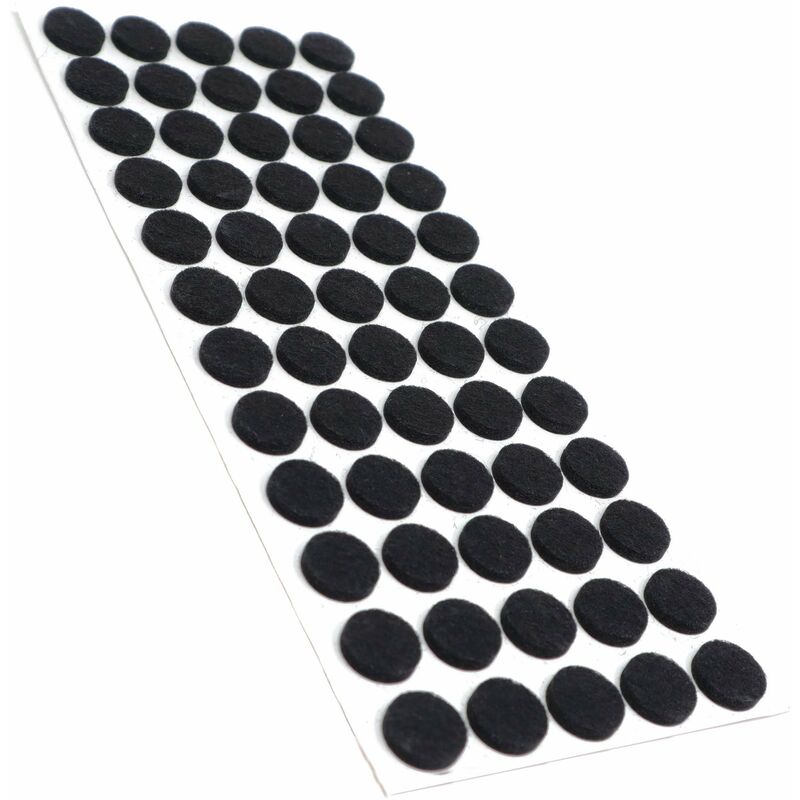 Image of 60 x feltrini autoadesivi / neri / ø 14 mm / tondi / piedini per mobili in feltro da 3.5 mm di spessore / pad protettivi per arredi - Adsamm