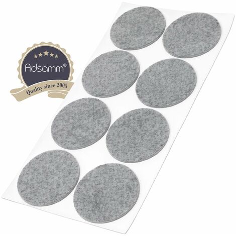 Adsamm® / 8 x feltrini autoadesivi/Grigio/ø 60 mm/Rotondo/piedini per mobili in feltro da 3.5 mm di spessore/pad protettivi per arredi